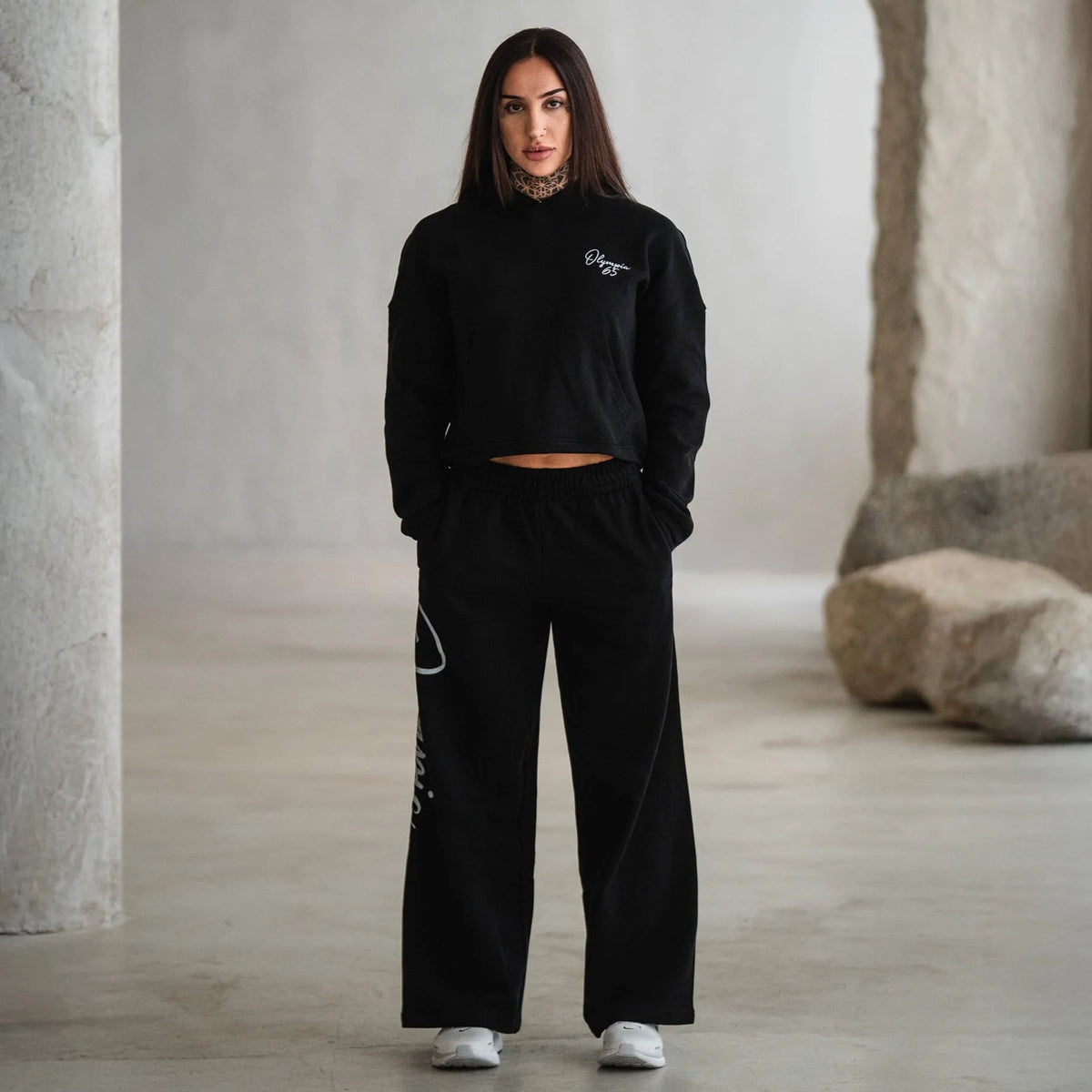 Olympia Script Cropped Hoodie
